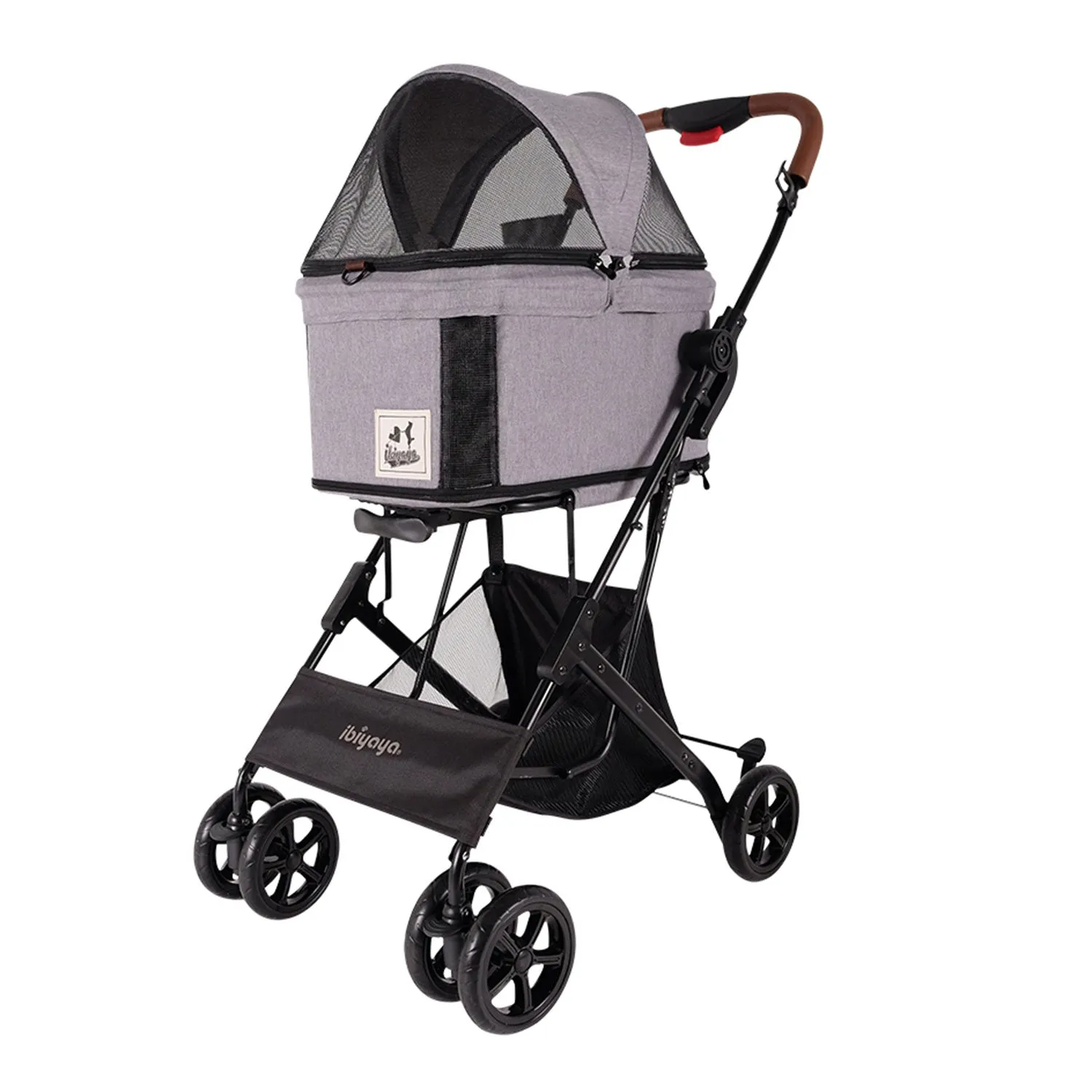 Ibiyaya Travois Tri-fold Pet Travel Stroller System Nimbus Grey