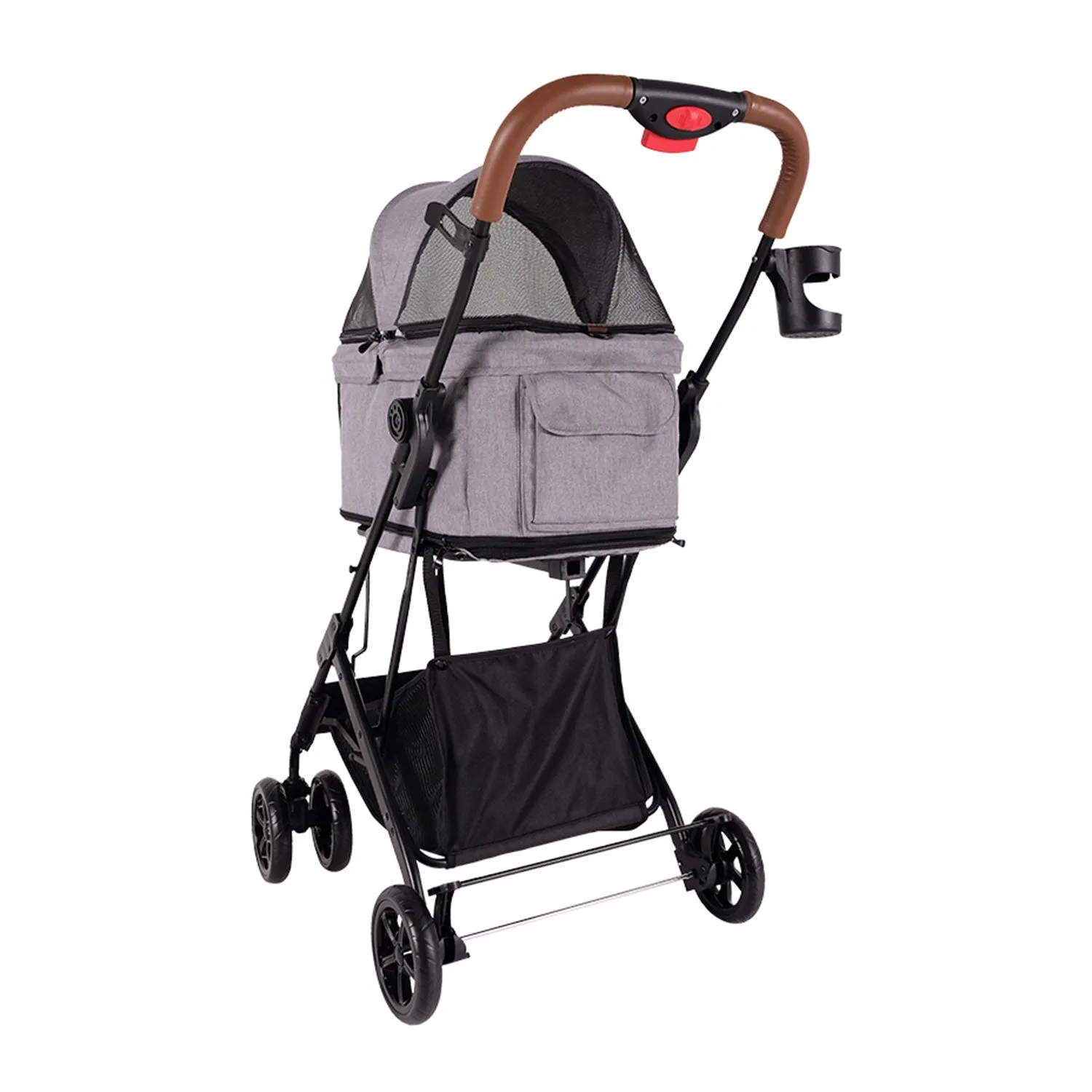 Ibiyaya Travois Tri-fold Pet Travel Stroller System Nimbus Grey