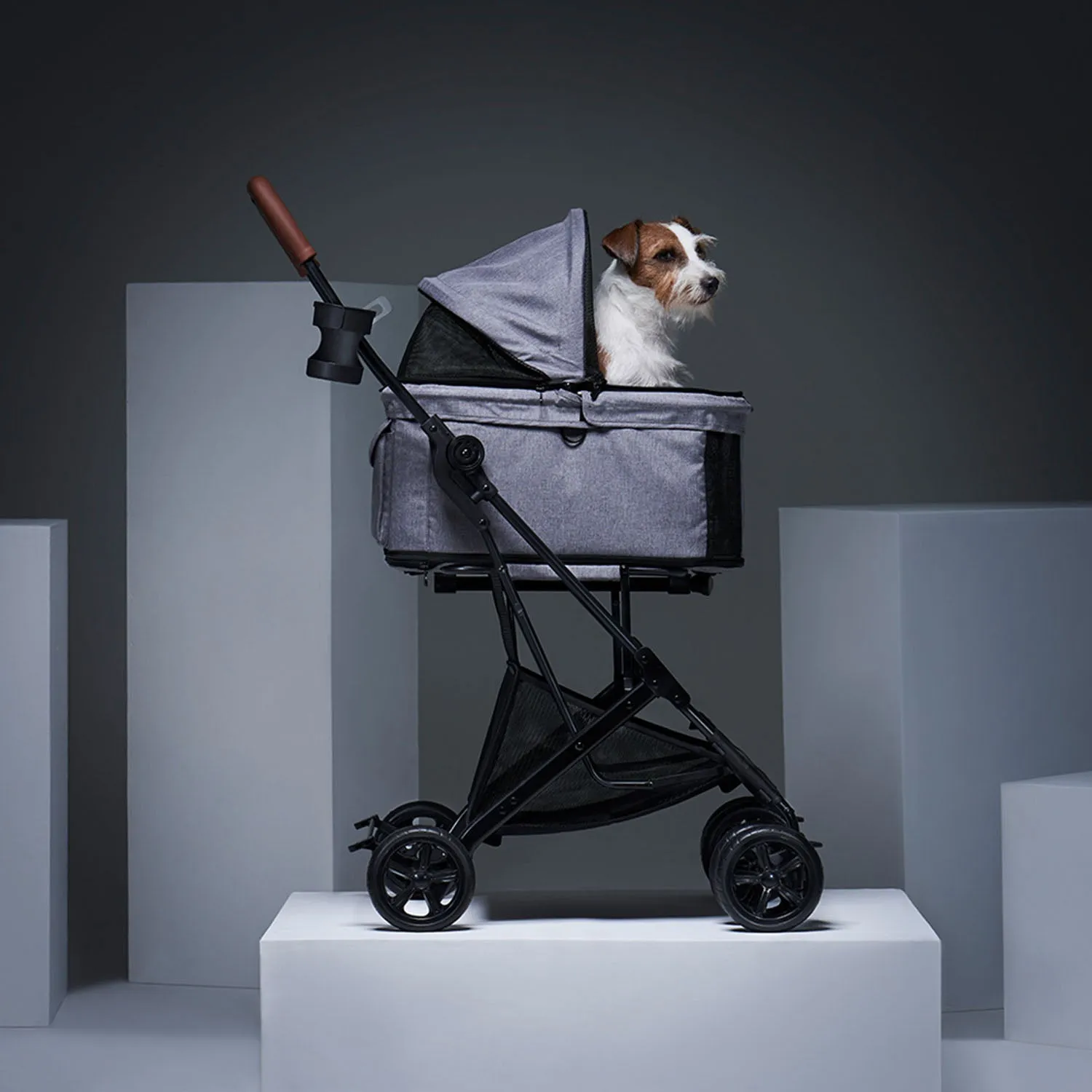 Ibiyaya Travois Tri-fold Pet Travel System (Nimbus Grey)