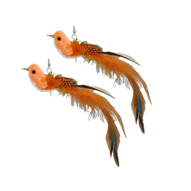 Interactive Peacock Feather Cat Toy with Bell and Suction Cup