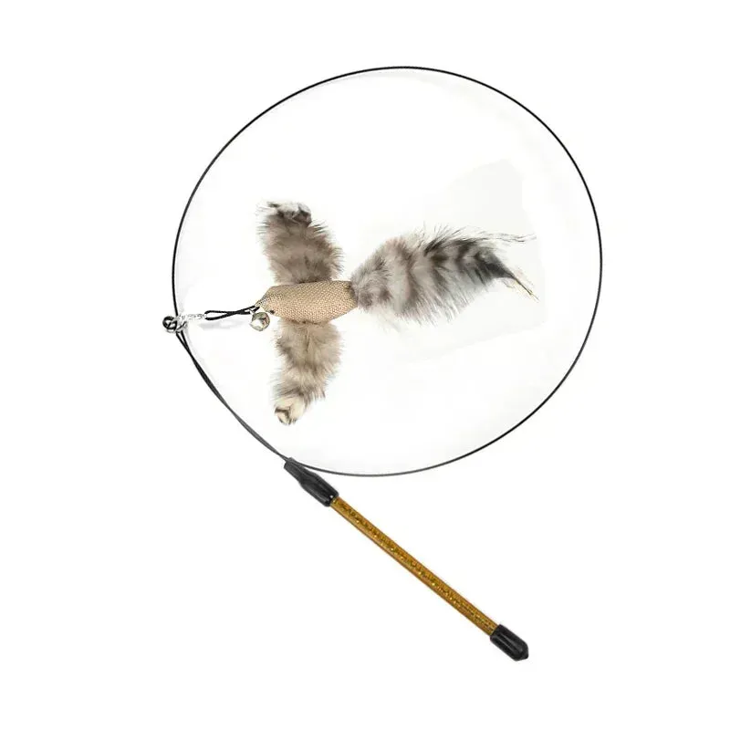 Interactive Peacock Feather Cat Toy with Bell and Suction Cup