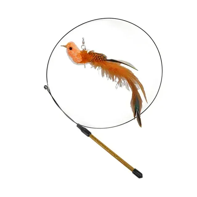 Interactive Peacock Feather Cat Toy with Bell and Suction Cup