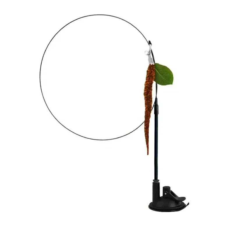 Interactive Peacock Feather Cat Toy with Bell and Suction Cup