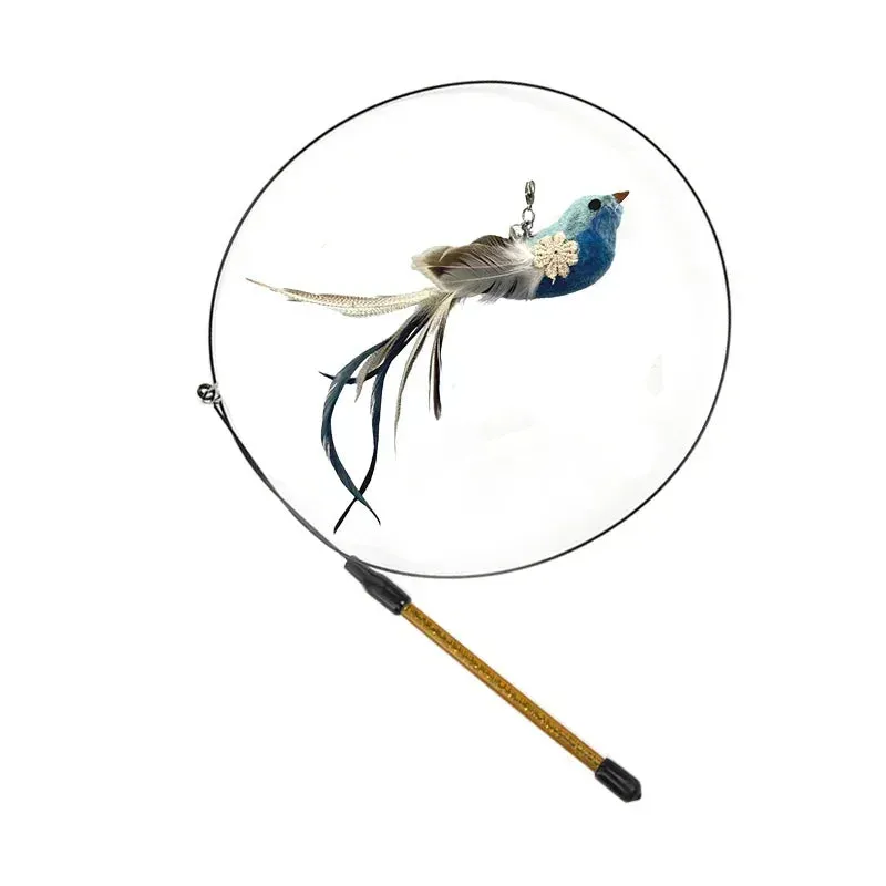 Interactive Peacock Feather Cat Toy with Bell and Suction Cup