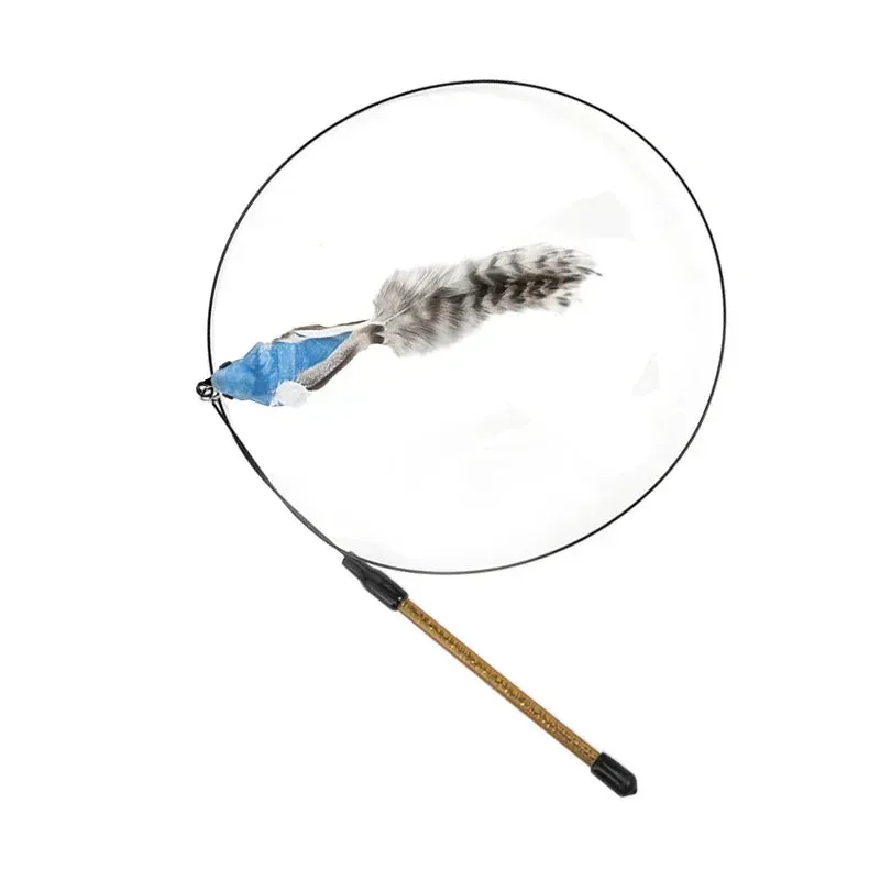 Interactive Peacock Feather Cat Toy with Bell and Suction Cup