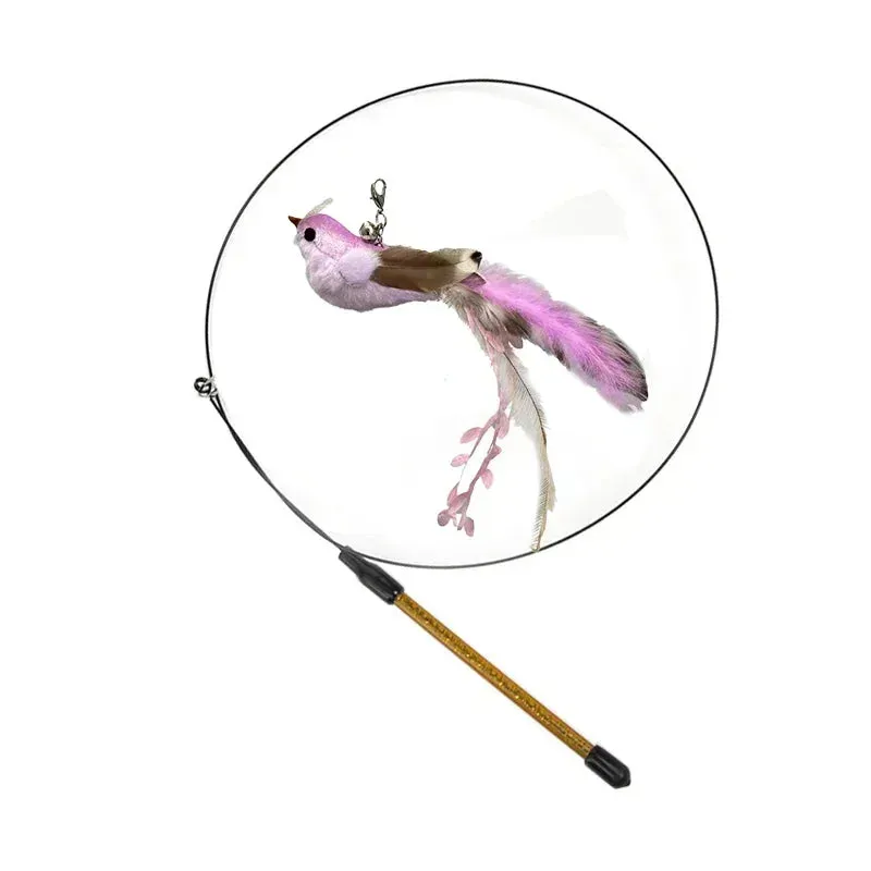 Interactive Peacock Feather Cat Toy with Bell and Suction Cup