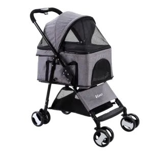 i.Pet Pet Stroller Dog Carrier Foldable Pram 3 IN 1 Grey