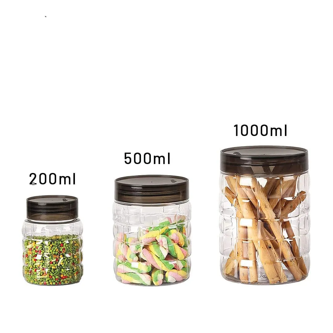 Kuber Industries Set of 12 Plastic Container Set | 1000ml, 500ml, 200ml I PET, Food Grade Plastic, 100% BPA Free | Airtight Container Set for Kitchen Storage |Small to Large, Transparent (Pack Of 2)