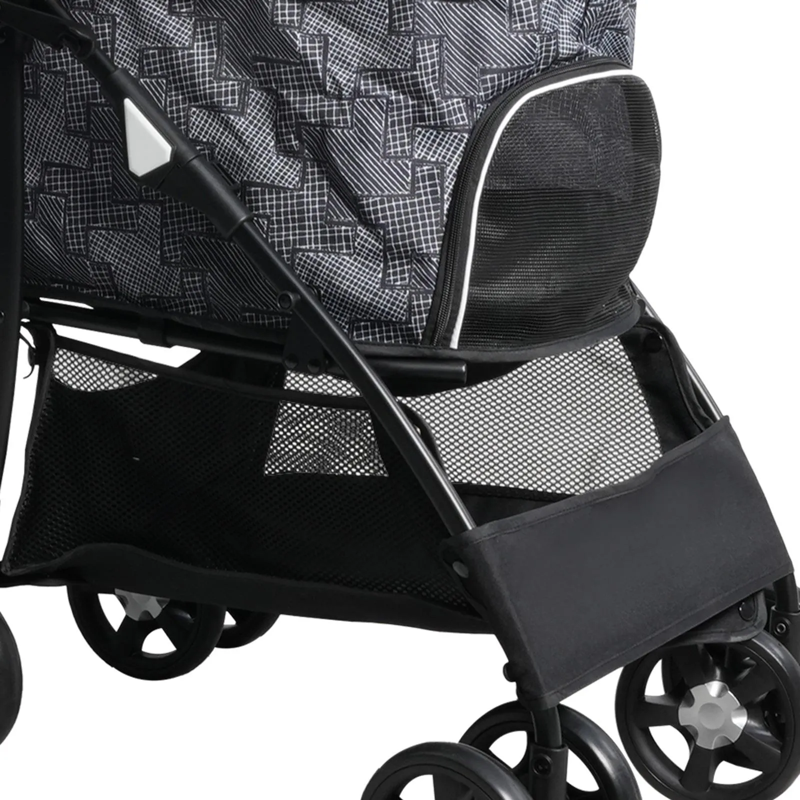 Lightweight Foldable Travel Carriage Pet Stroller with Storage Basket Breathable Mesh, Black