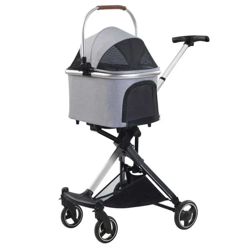 Luxury Ride for Paws: Foldable Stroller for Small & Medium Pets