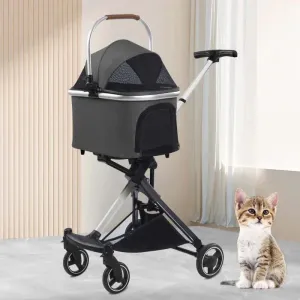 Luxury Ride for Paws: Foldable Stroller for Small & Medium Pets