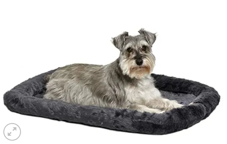 Midwest Quiet Time Pet Bed – Plush Fur Pearl Gray