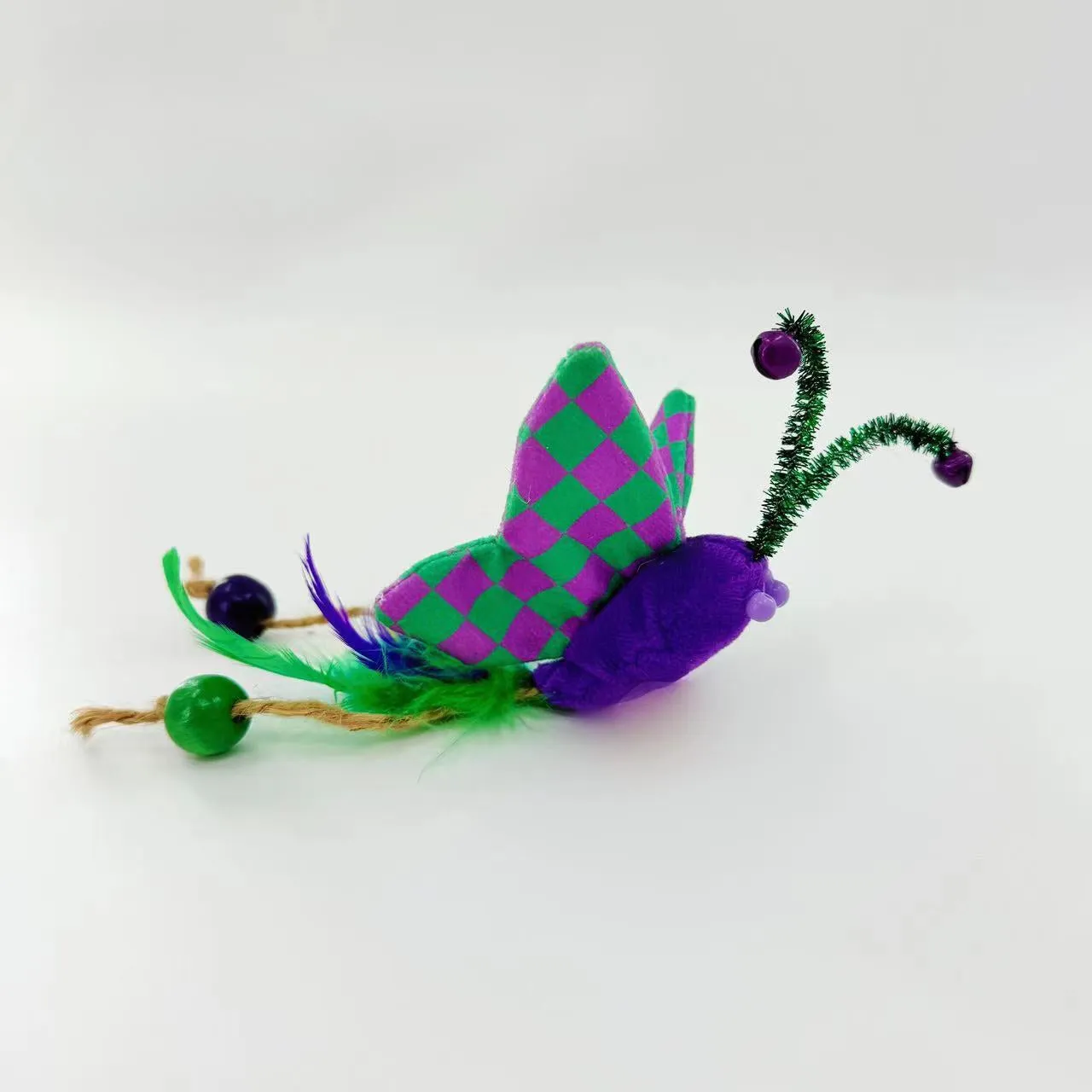 Moo - Rope Bead Feather Butterfly Cat Toy