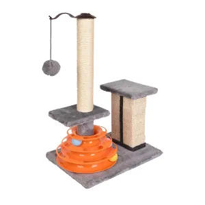 Multifunctional Sisal Scratcher Tree with Cat Tracks Toy Balls