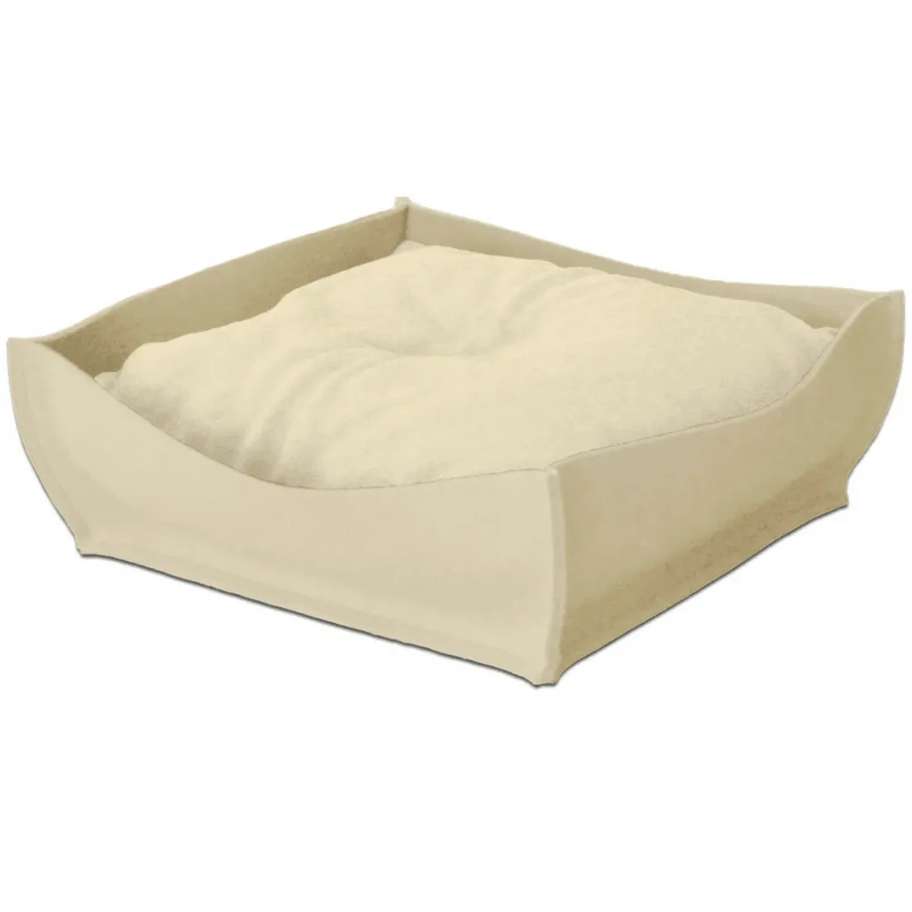 Orthopedic Pet Bed By Pet Interiors - Cream Felt Bowl