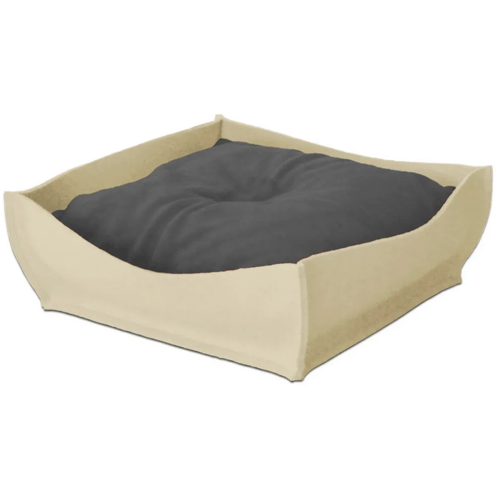 Orthopedic Pet Bed By Pet Interiors - Cream Felt Bowl