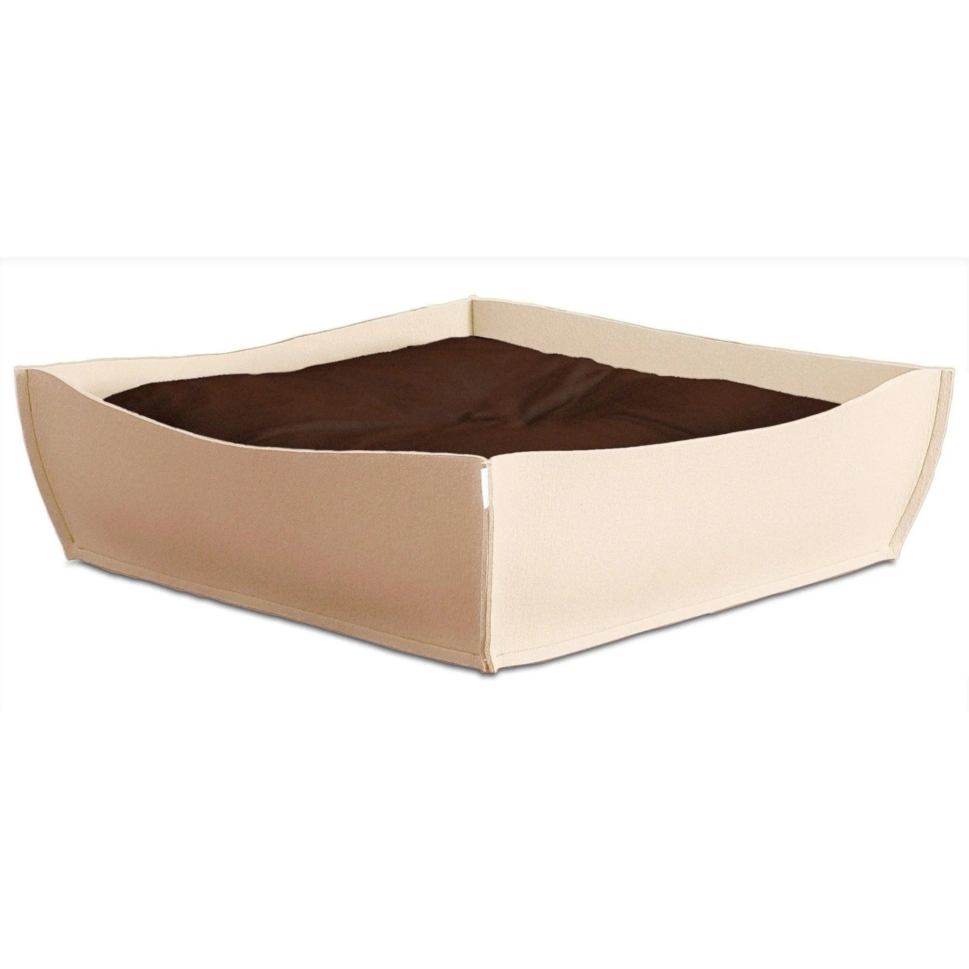 Orthopedic Pet Bed By Pet Interiors - Cream Felt Bowl