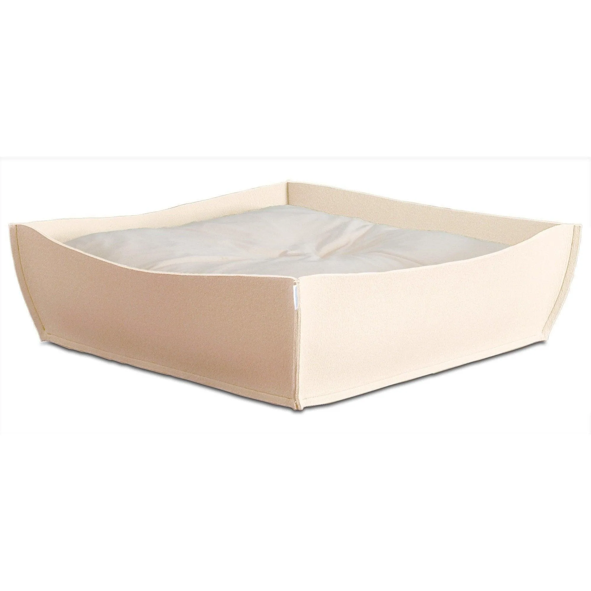 Orthopedic Pet Bed By Pet Interiors - Cream Felt Bowl