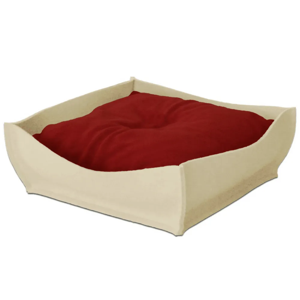 Orthopedic Pet Bed By Pet Interiors - Cream Felt Bowl