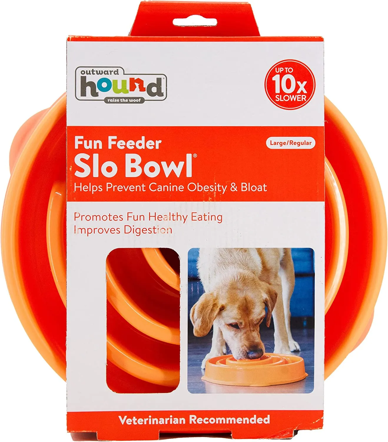 Outward Hound Fun Feeder Slo Bowl Large / Regular (Orange)