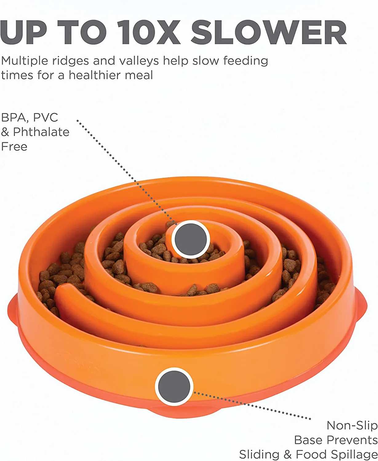 Outward Hound Fun Feeder Slo Bowl Large / Regular (Orange)