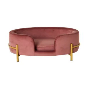 Oval Velvet Pet Bed Rose 64x41x24cm