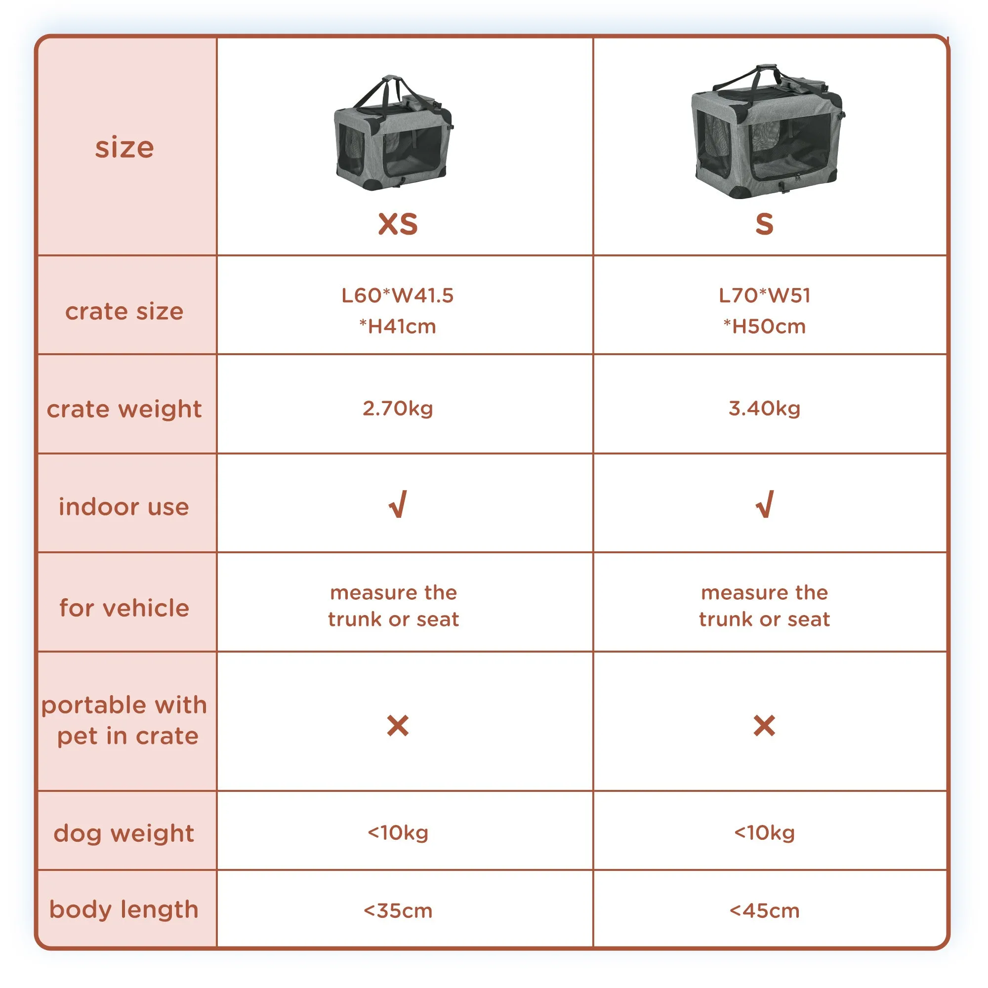 PawHut Folding Pet Carrier Bag House W/ Cushion Storage, Grey 70x51x50cm