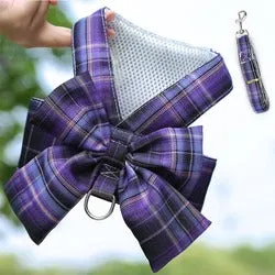 PAWS ASIA Manufacturers High Quality Luxury Cute Plaid Dog Harness Set Pet Skirt Vest For Small Dog