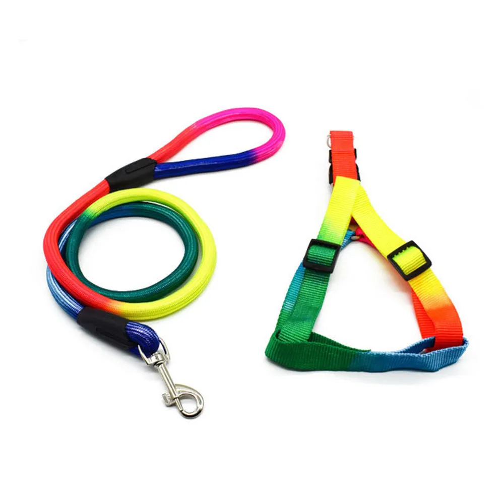 PAWS ASIA Suppliers Custom High Quality Nylon Adjustable Colorful Dog Leash And Harness