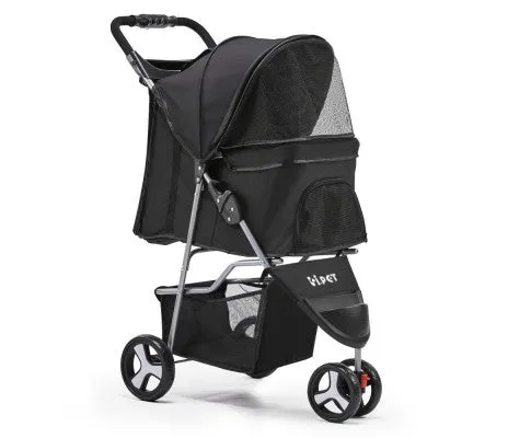 Pet 3 Wheel Pet Stroller - Black