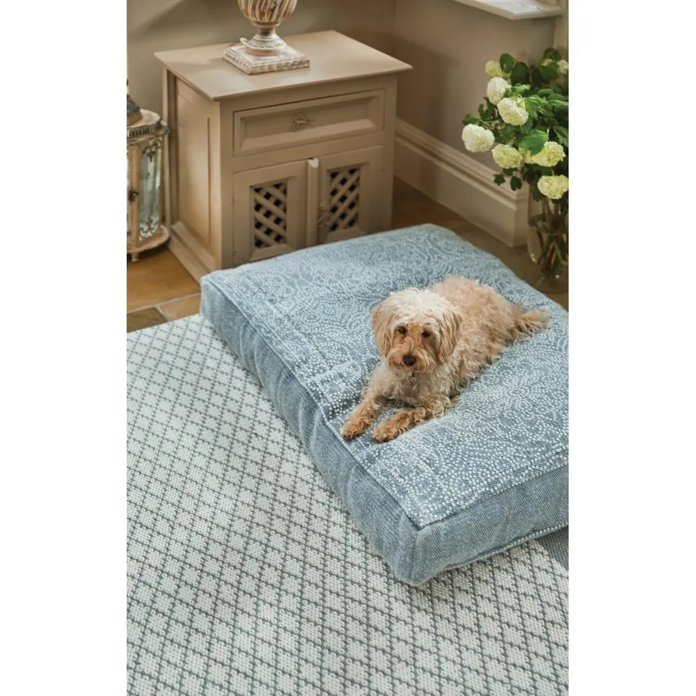 Pet Bed Dot Floral Denim Blue