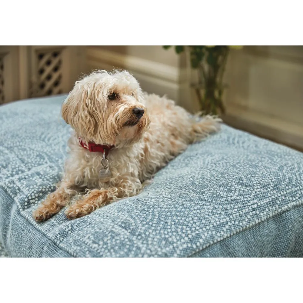 Pet Bed Dot Floral Denim Blue