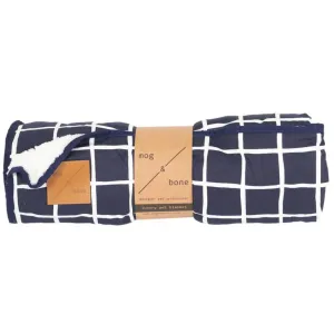 Pet Blanket with Fleece -  Navy Check