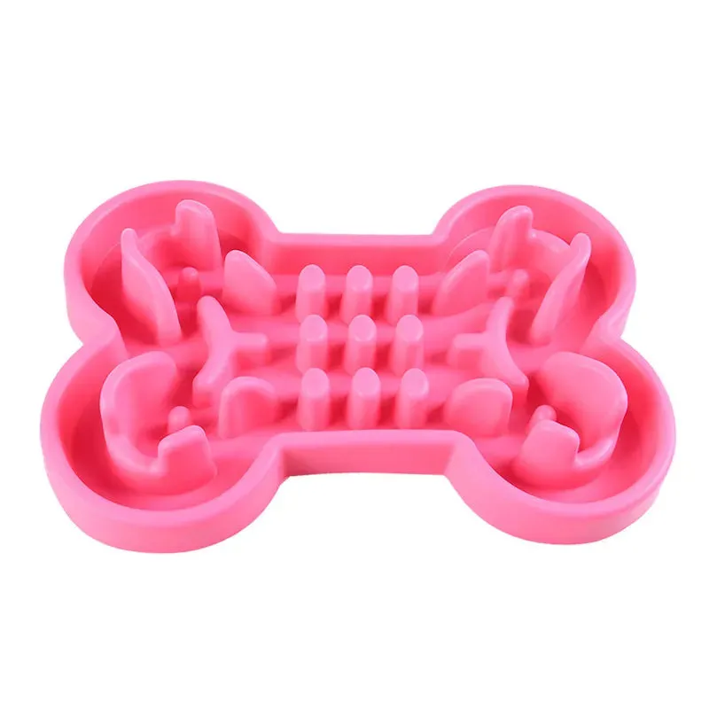 Pet Dog Bowl Healthy Soft rubber Slow Food Feeder Anti-Slip Anti-Gulping Choke travel bowl for Cat dog Food feeding slow feeder