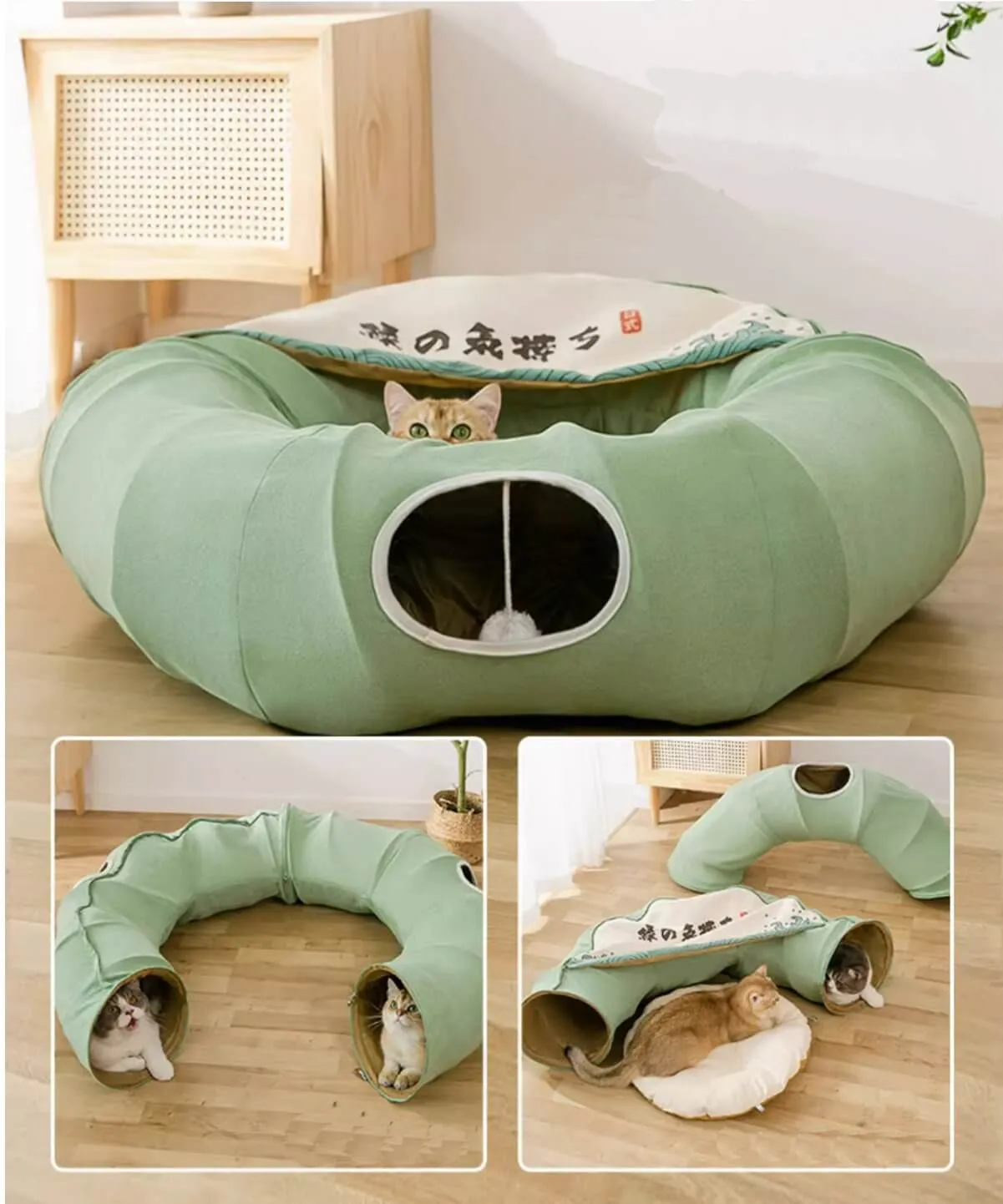 Pet Foldable Round Tunnel Cat Bed Toys Large Space