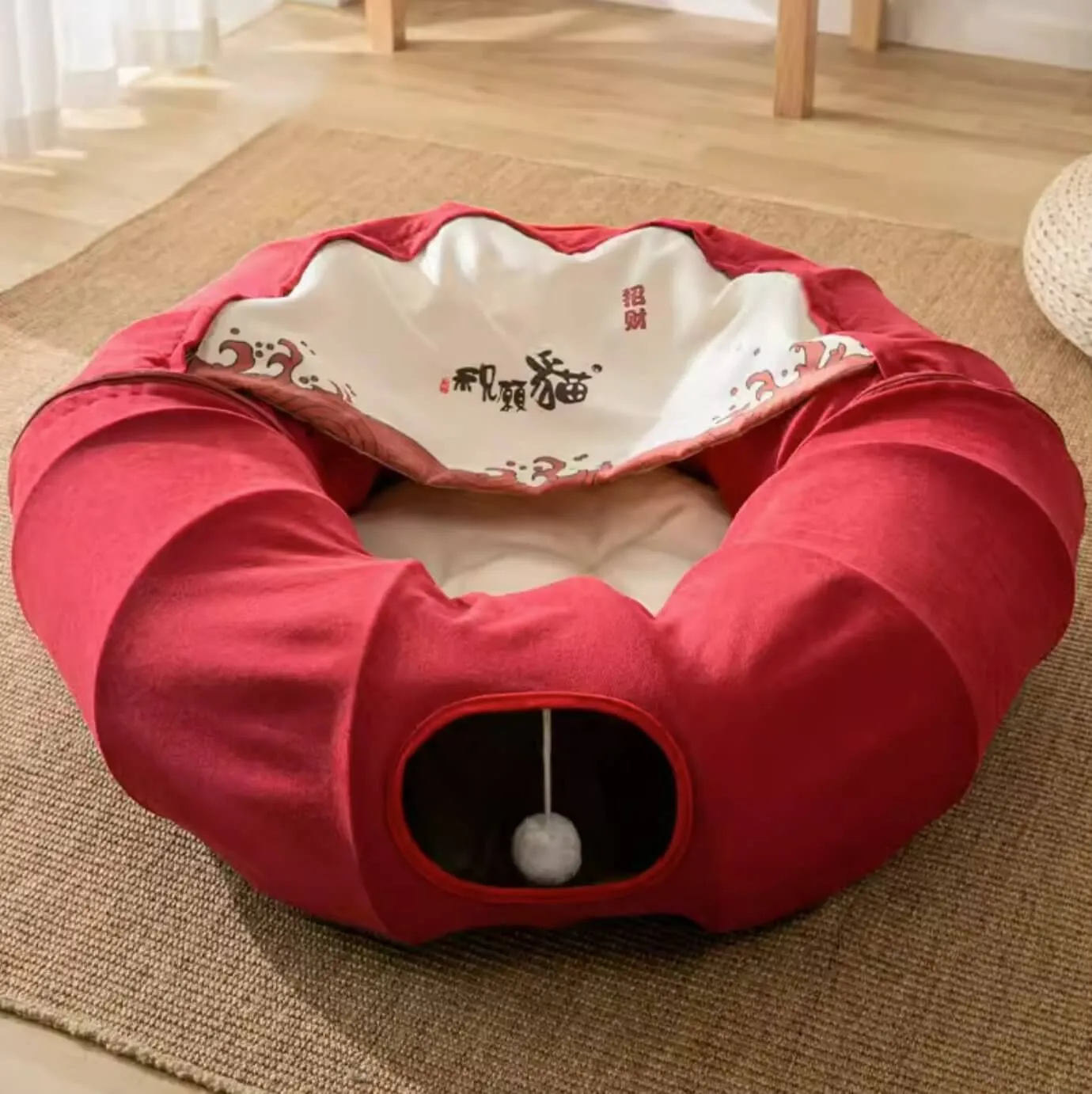 Pet Foldable Round Tunnel Cat Bed Toys Large Space