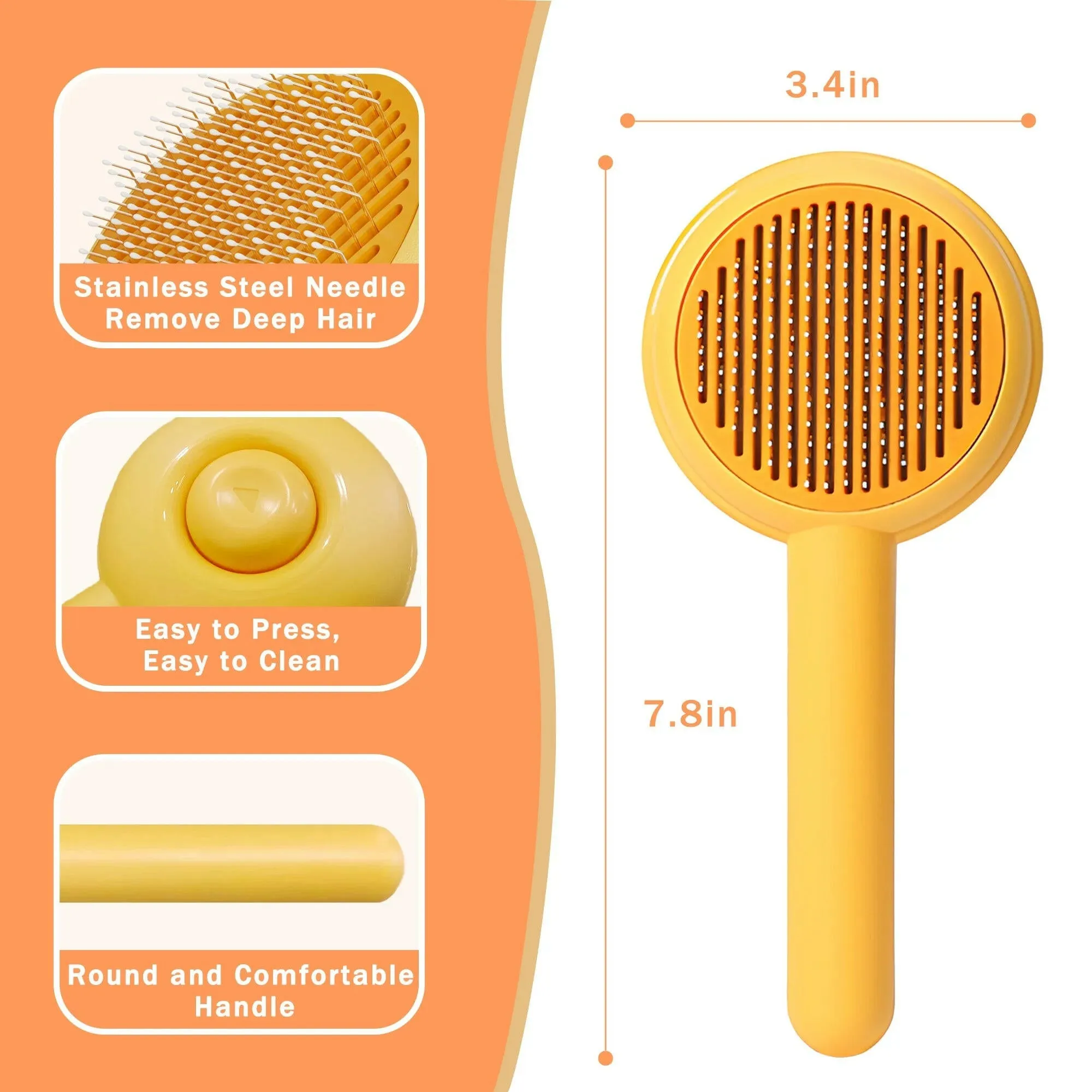 Pet Grooming Self Cleaning Slicker Brush