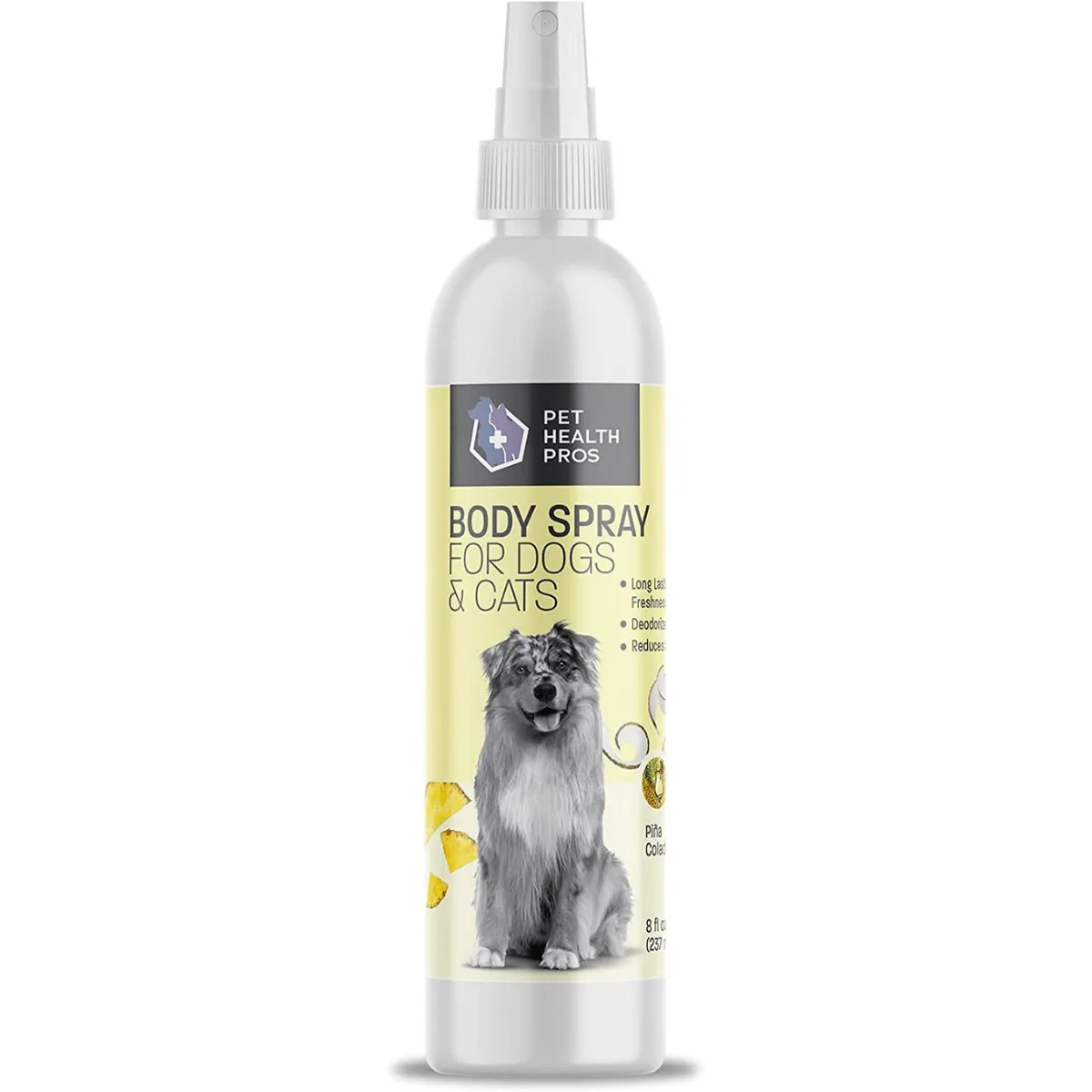 Pet Health Pros; Dog Deodorizing Spray; Long-Lasting, Eliminates Odor, Time-Saving; Large 8oz bottle; Available in Four Scents