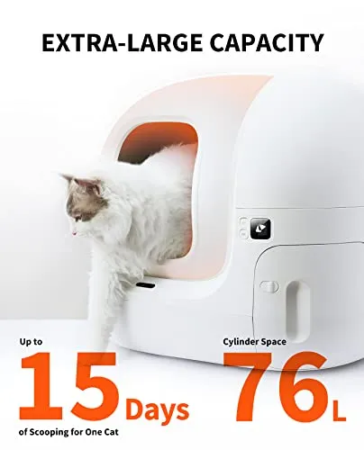 PETKIT PuraMax Self Cleaning Cat Litter Box, Automatic App Control Smart Litter Box with 76L X-Large Space, xSecure Integrated Safety Protection, with N50 Odor Eliminator