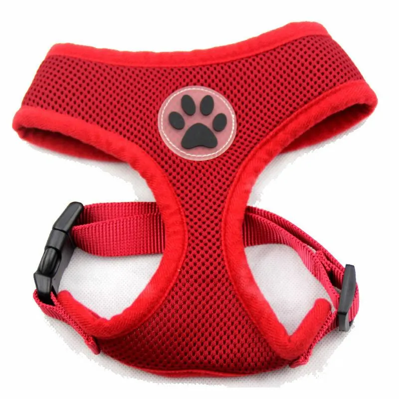 PETLAVISH™ Cute Paw Small Dog Harness: Soft, Breathable, Adjustable Vest XS-L