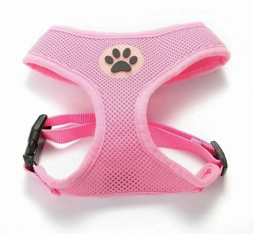 PETLAVISH™ Cute Paw Small Dog Harness: Soft, Breathable, Adjustable Vest XS-L