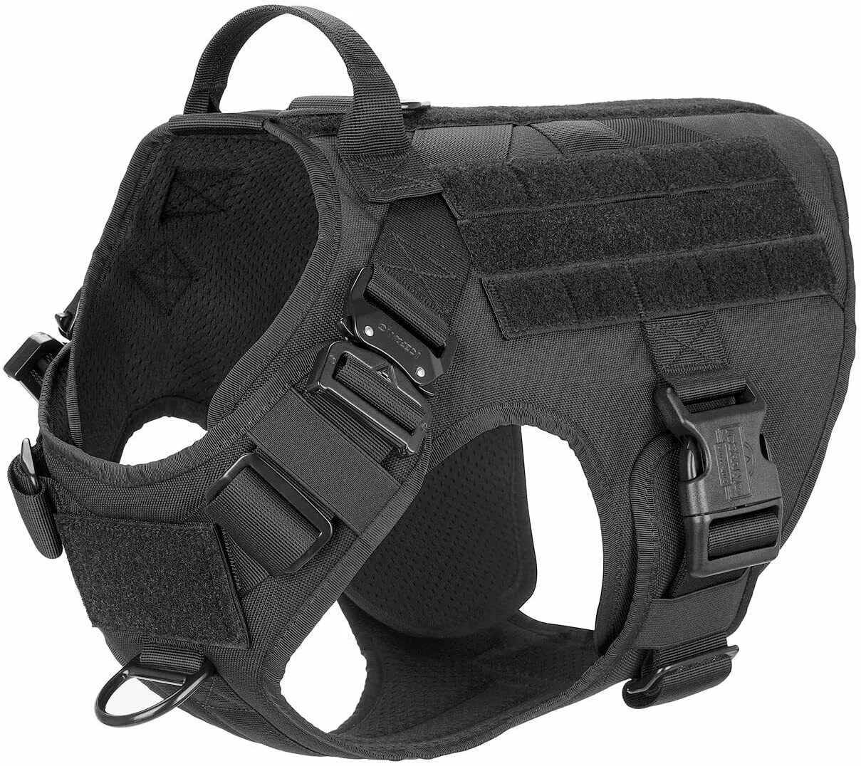 PETLAVISH™ Tactical Large Dog Harness w/ Handle: NO-PULL, Adjustable, Breathable Military Law Control Vest