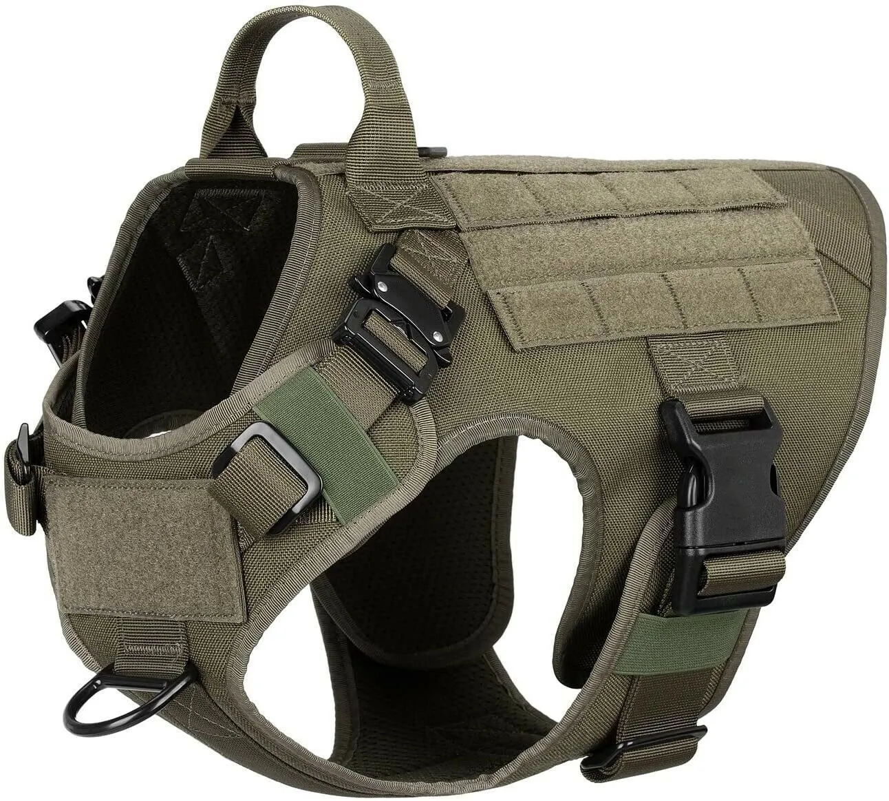 PETLAVISH™ Tactical Large Dog Harness w/ Handle: NO-PULL, Adjustable, Breathable Military Law Control Vest