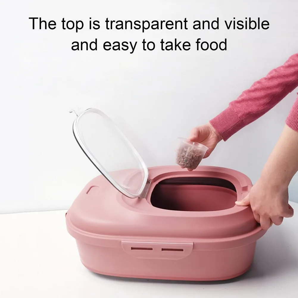 Pink 12.5L Collapsible Moisture Proof Seal Food Storage Container