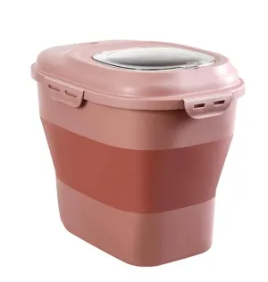 Pink 12.5L Collapsible Moisture Proof Seal Food Storage Container