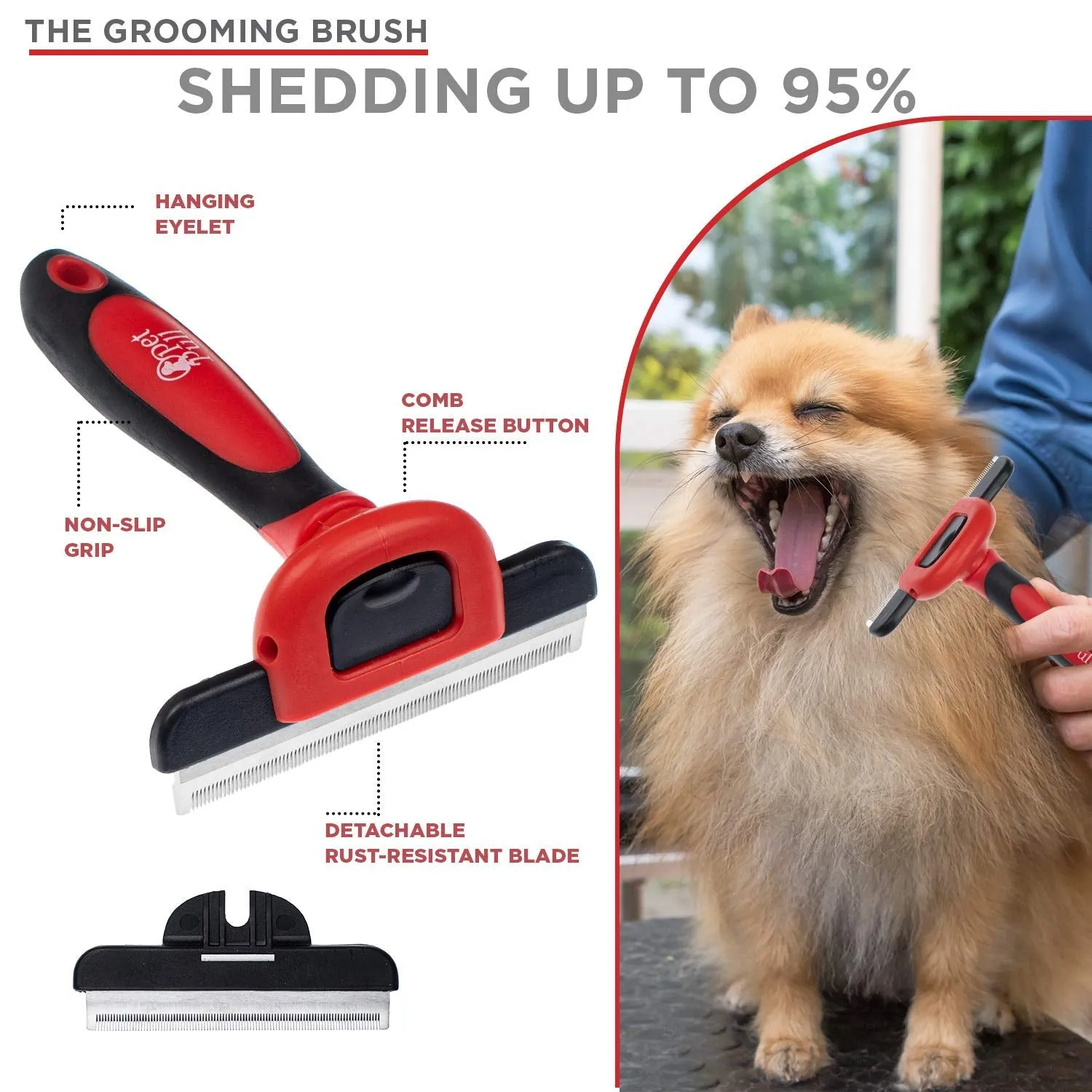 Professional Pet Grooming Combo: Self-Cleaning Slicker Brush, Shedding Fur Brush, Hair Remover Gloves