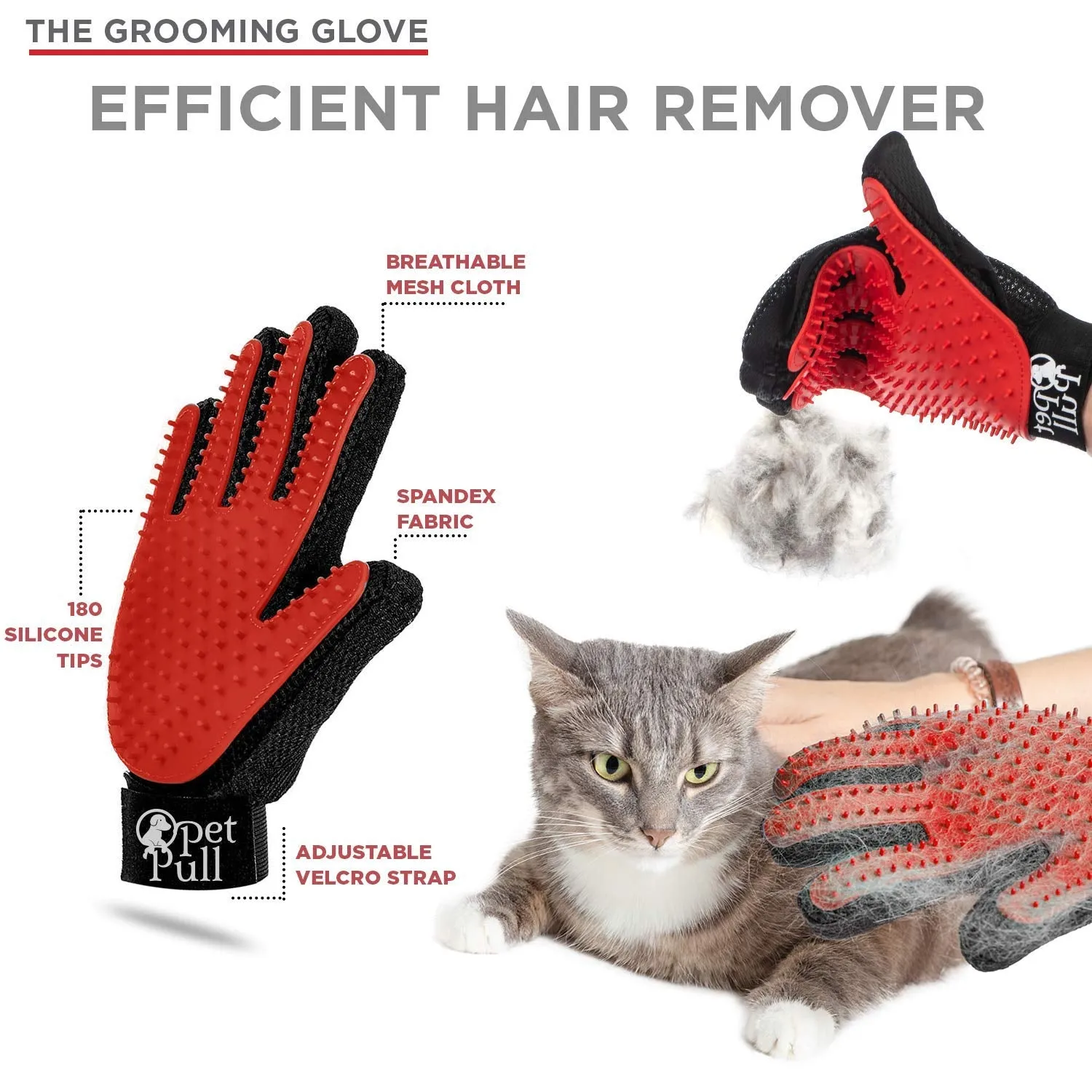 Professional Pet Grooming Combo: Self-Cleaning Slicker Brush, Shedding Fur Brush, Hair Remover Gloves