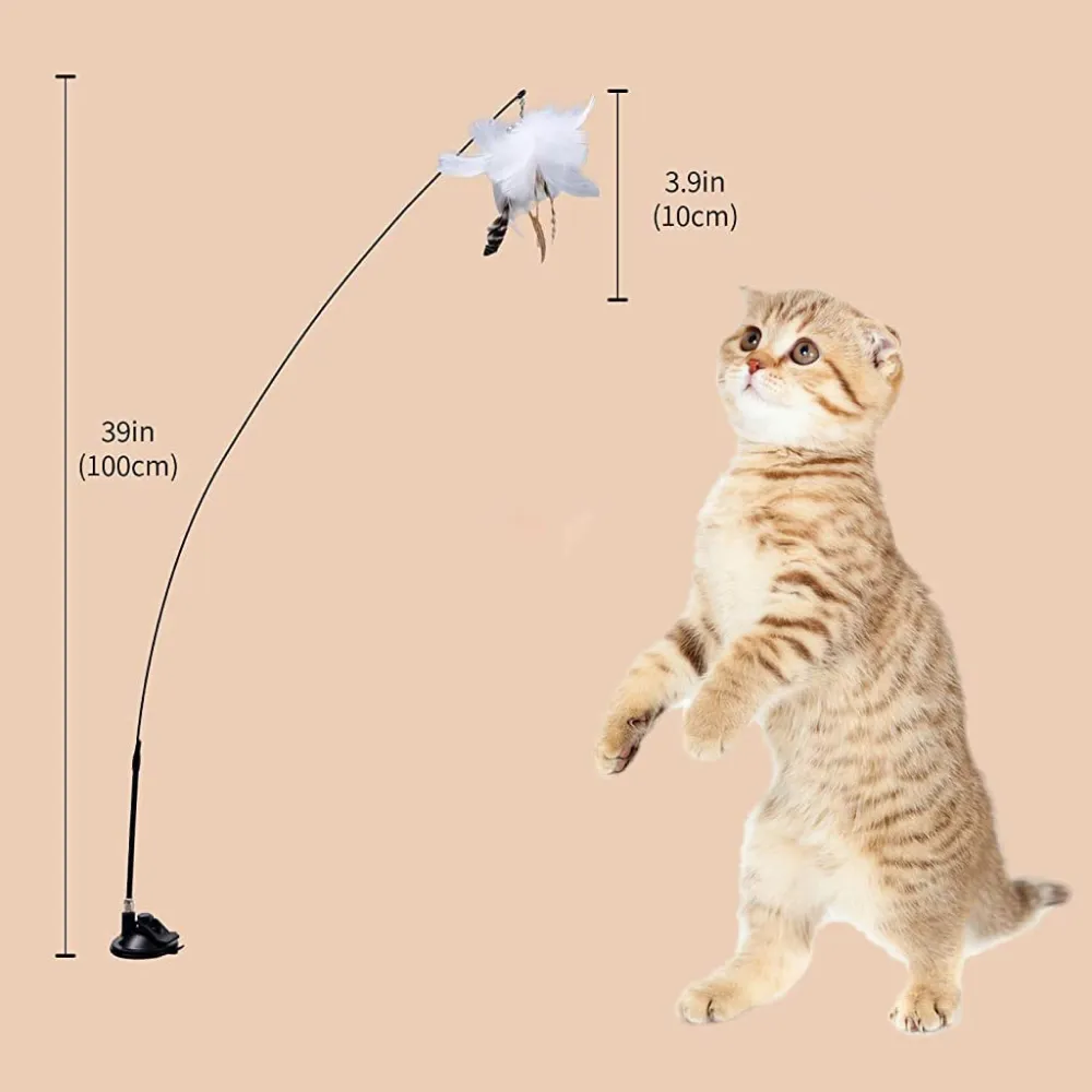 QPets Wand Teaser Rod Toy for Cats