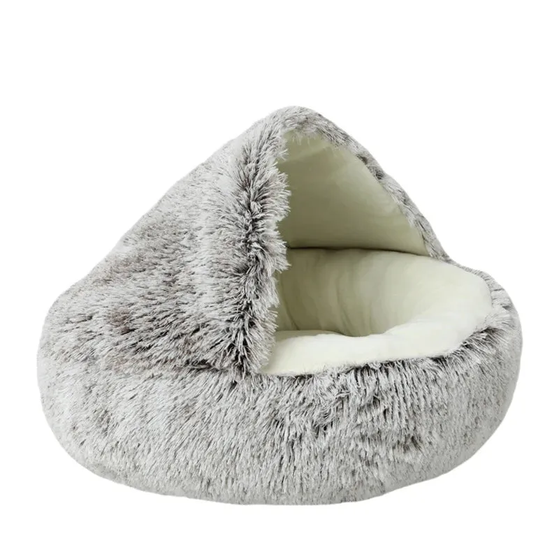 Round Plush Dog Cat Sleeping Bed Puppy Cat Cushion House Small Medium Orthopedic Dog Bed Fluffy Kennel Pet Warm Mat Supplies