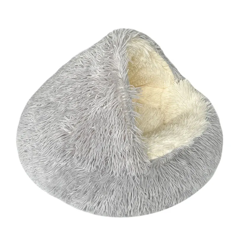 Round Plush Dog Cat Sleeping Bed Puppy Cat Cushion House Small Medium Orthopedic Dog Bed Fluffy Kennel Pet Warm Mat Supplies